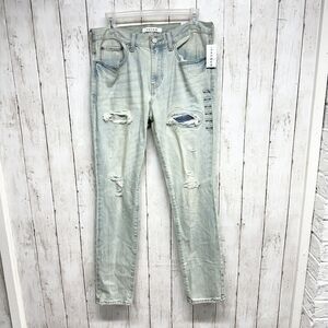 PacSun Jeans Men Size 30X30 Light Wash Stacked Skinny Distressed Ripped 5 Pocket